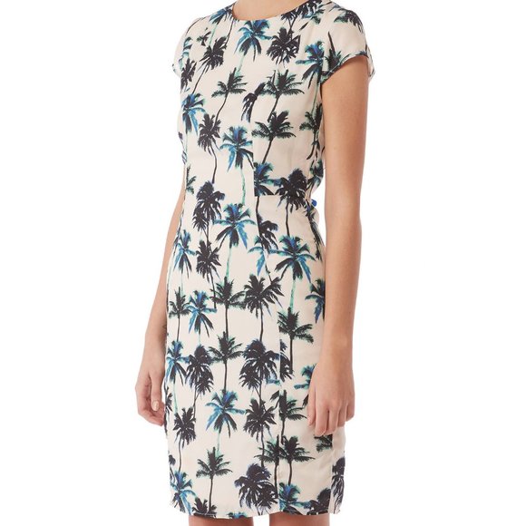 NWT Sugarhill Palm Tree Sheath Summer Dress - Picture 2 of 6